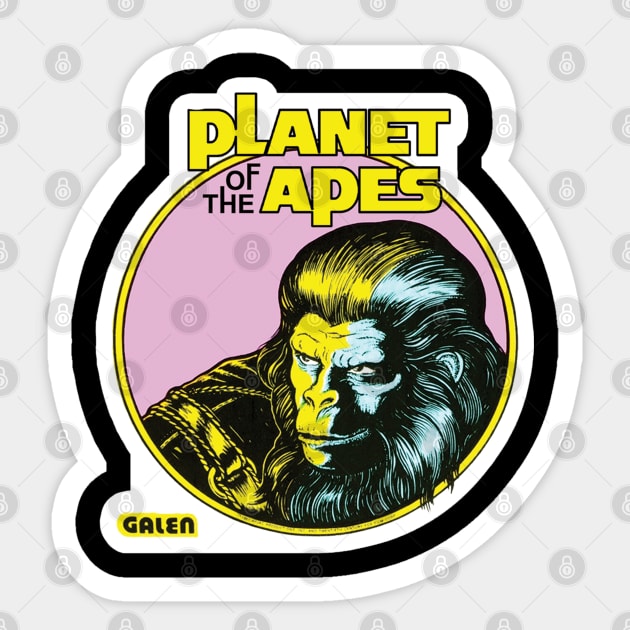 Planet of the Apes x Galen Sticker by muckychris